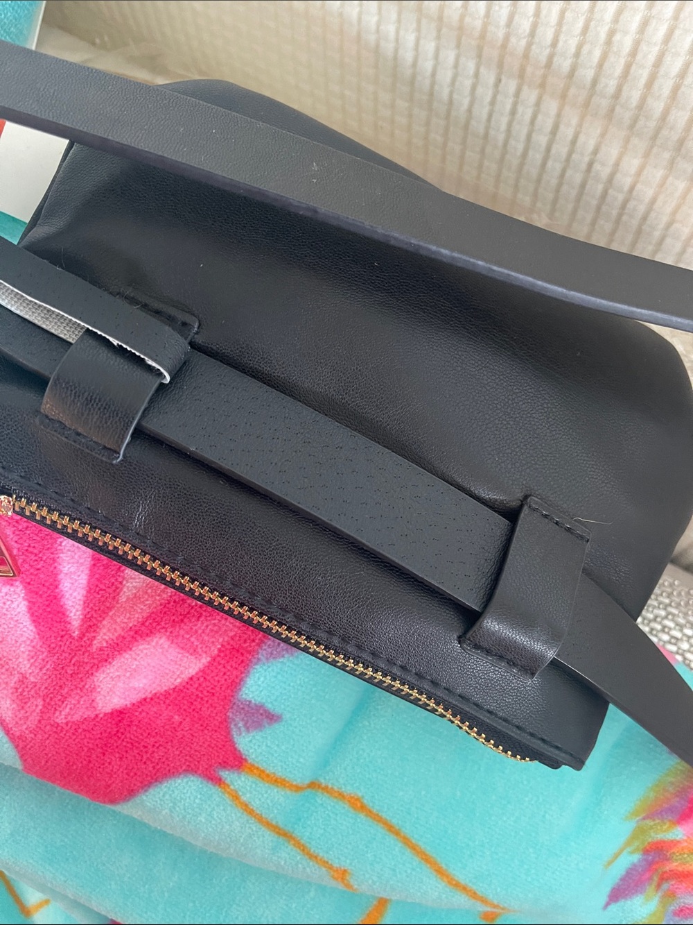 Anne Klein Black Crossbody with Gold Logo Plaque - Picture 6 of 6
